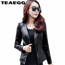 TEAEGG черного цвета из искусственной кожи женские Кожаные куртки Плюс Размеры 5XL Искусственная кожа куртка Для женщин Jaqueta Couro Feminina Chaqueta Cuero Mujer AL19