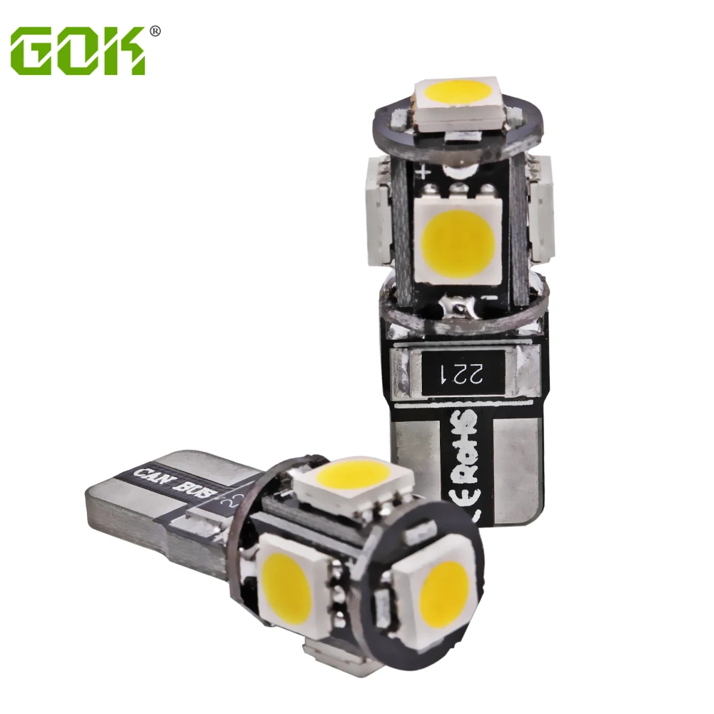

Free shipping hot selling 10pcs/lot T10 W5W 5SMD led canbus 194 5050 SMD t10 5LED Car Canbus LED Lamp White Light car styling