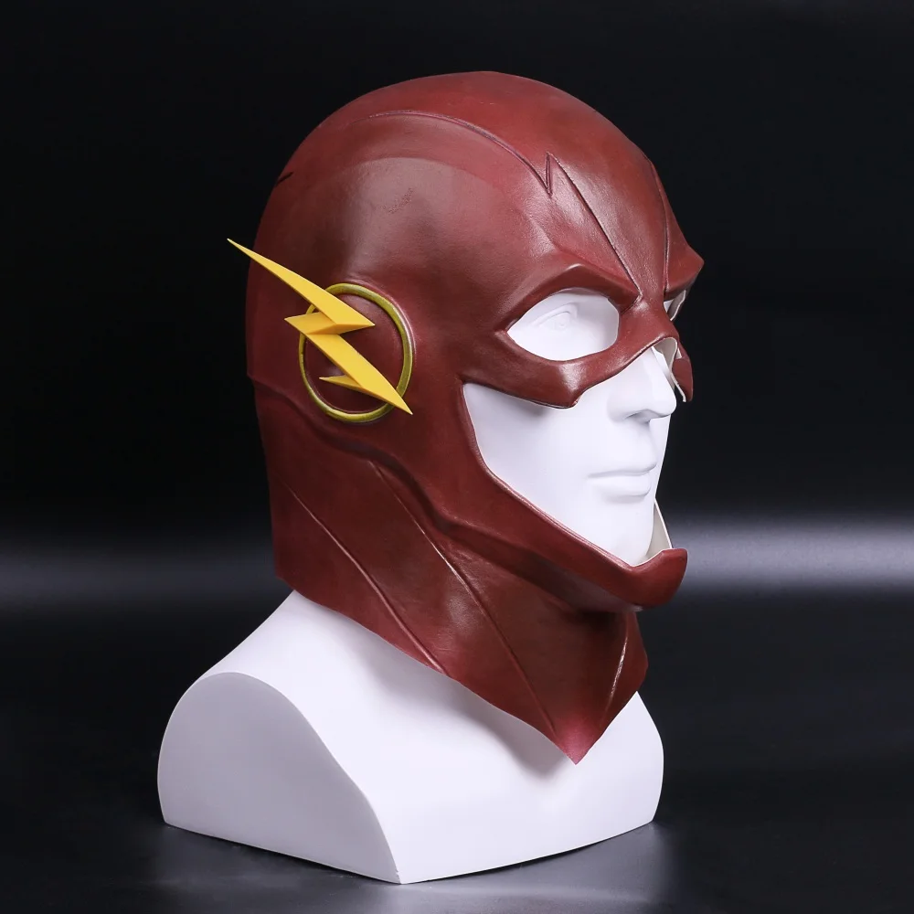 The Flash Mask DC Barry Allen Mask Cosplay Costume Prop Halloween Full Head Latex Party Masks (3)