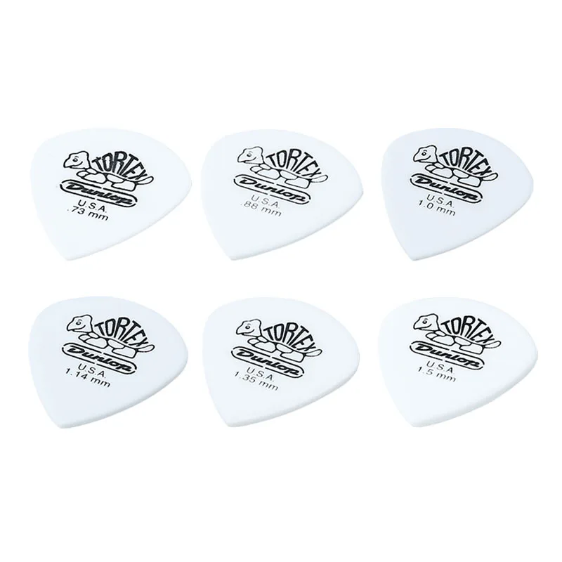 Mixed Thickness 6 шт Dunlop Tortex белый медиаторы бас посредника акустической гитары аксессуары классический 0,73/0,88/1,0/1,14/1,35/1,5 мм выбирает - Цвет: Mixed Thickness