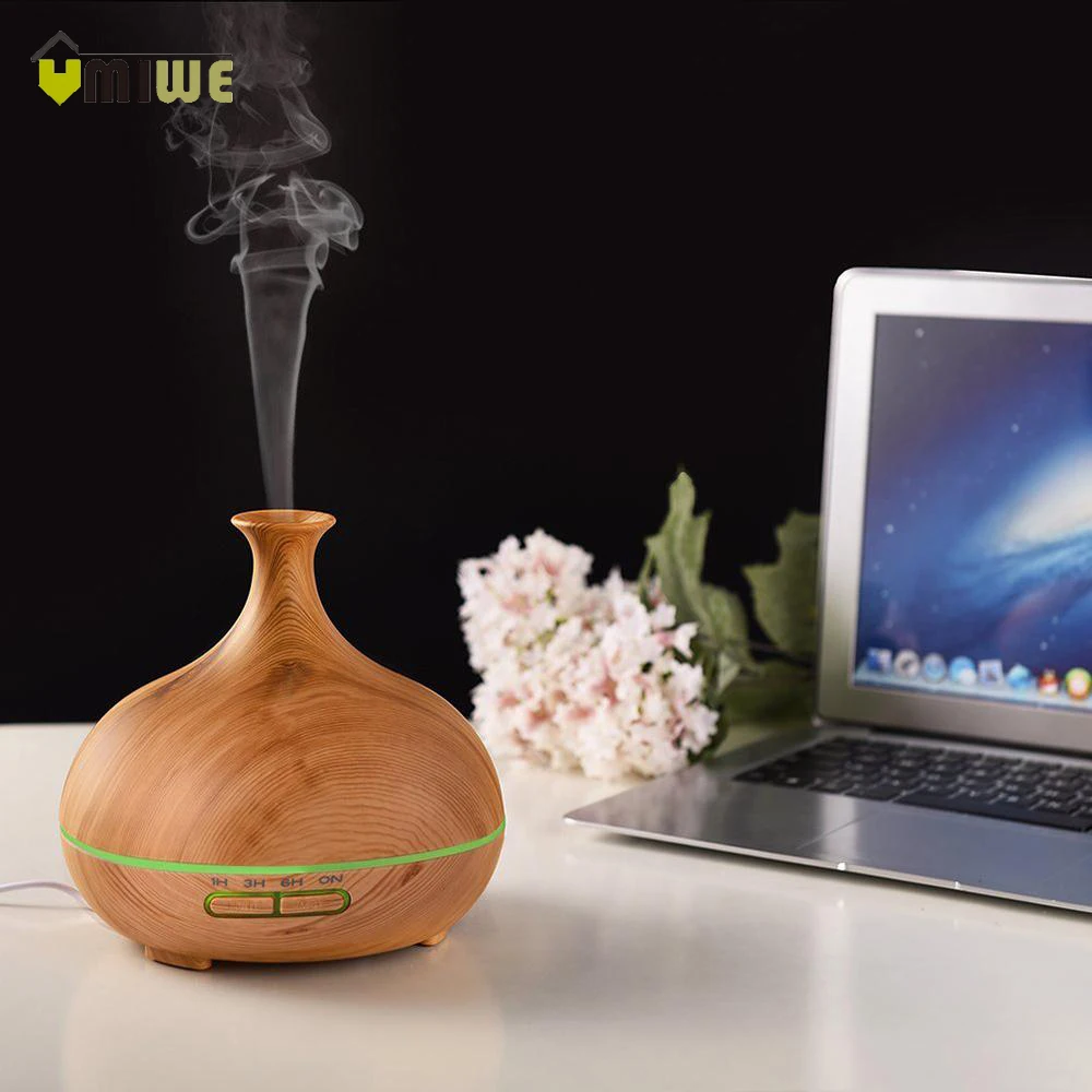 

Home & Office 300ml Aroma Essential Oil Diffuser Ultrasonic Air Humidifier Cool Mist Humifiier with Wood Grain LED Lights