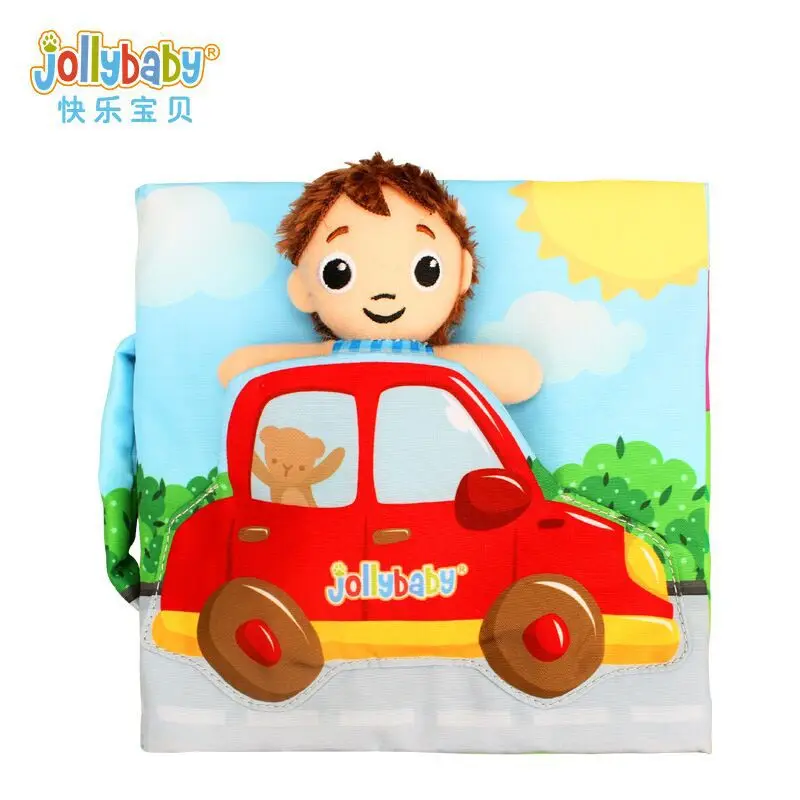 JOLLYBABY 3D играть дома Пикабу Детские Тканевые книги с погремушками разворачивается история книга младенческой Дети раннего обучения