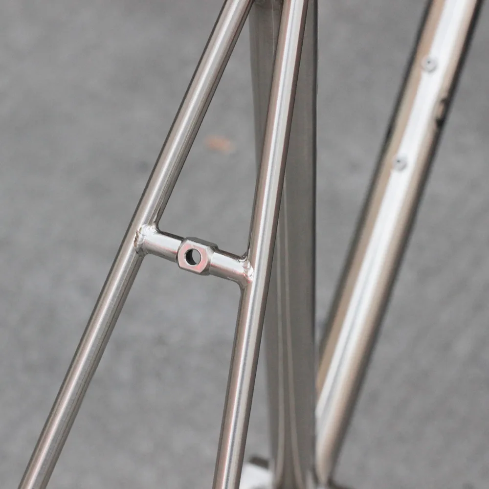 Best SEABORAD Reynolds 725 Steel Frame Heat Treatment Welding Fork Caliper Brake Road Bike 700C Classic Chrome Frameset Silver 17