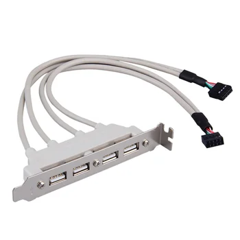 

High Quality PC Motherboard 4-Ports USB2.0 Hub With 9 Pin Header Rear Panel Expansion Bracket Host Adapter Cable USB Hub