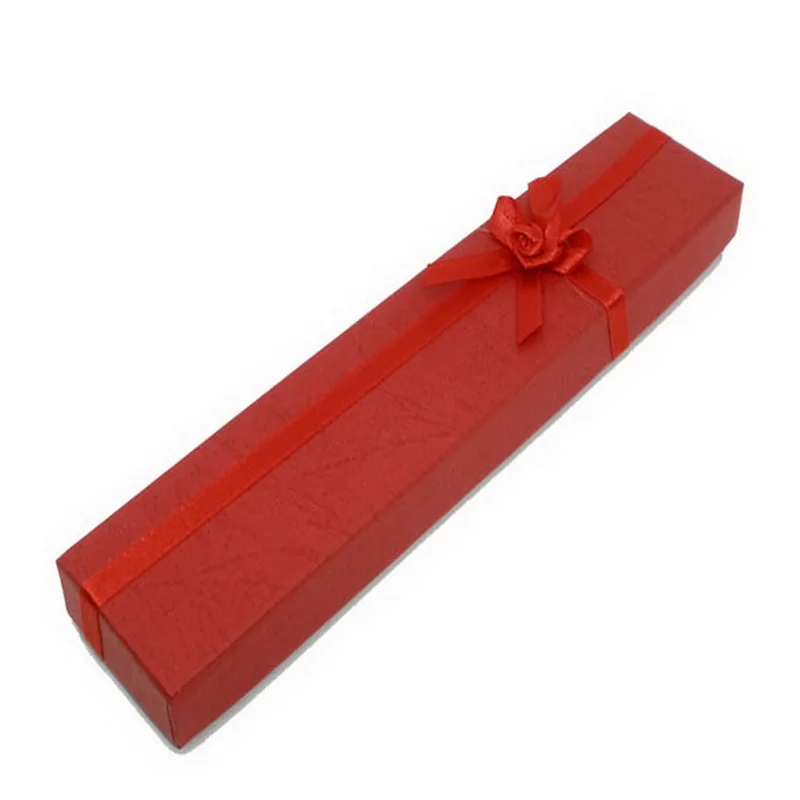 

LASPERAL 1PC Rectangle Red Paper Jewelry Box With Rose Patterns Fashion Gift Boxes For Jewlery Packaging & Fit Love Gift