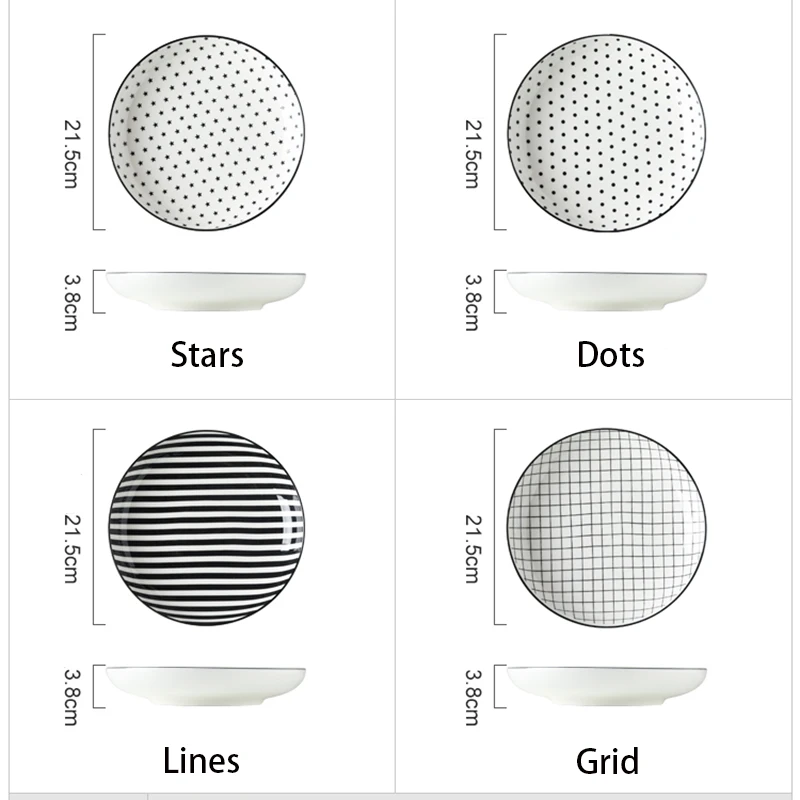Креативные блюда в японском стиле, тарелки в полоску, тарелки для завтрака, керамические круговые блюда, рисовые суповые тарелки, блюда для пасты