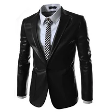 2017 mode Neuen stil mode herren lederjacke Mantel marke leder blazer männer slim fit anzug jacke Outwear