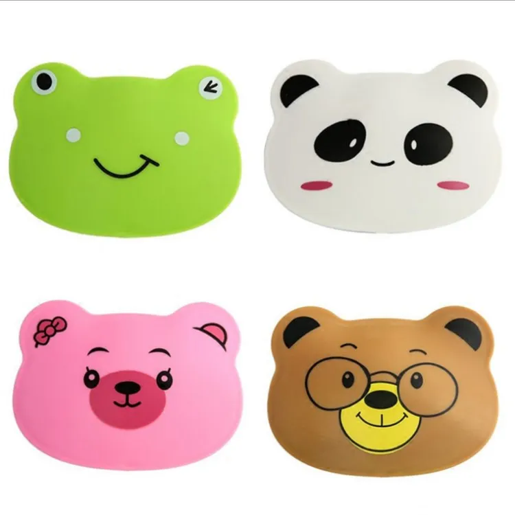 1 قطعة الكرتون الحيوان المحمولة الصابون مربع الصابون حامل السفر الحمام صحن الصابون مجوهرات تخزين مربع