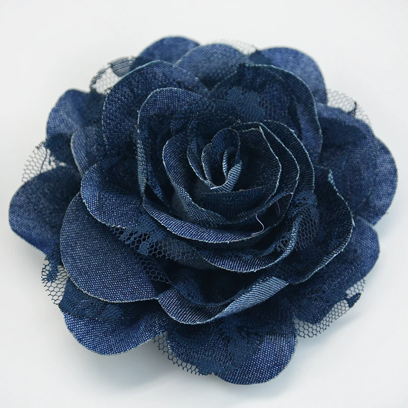 Bestseller Denim Flower 20pcs/lot wholesale decorative hair flower lace
