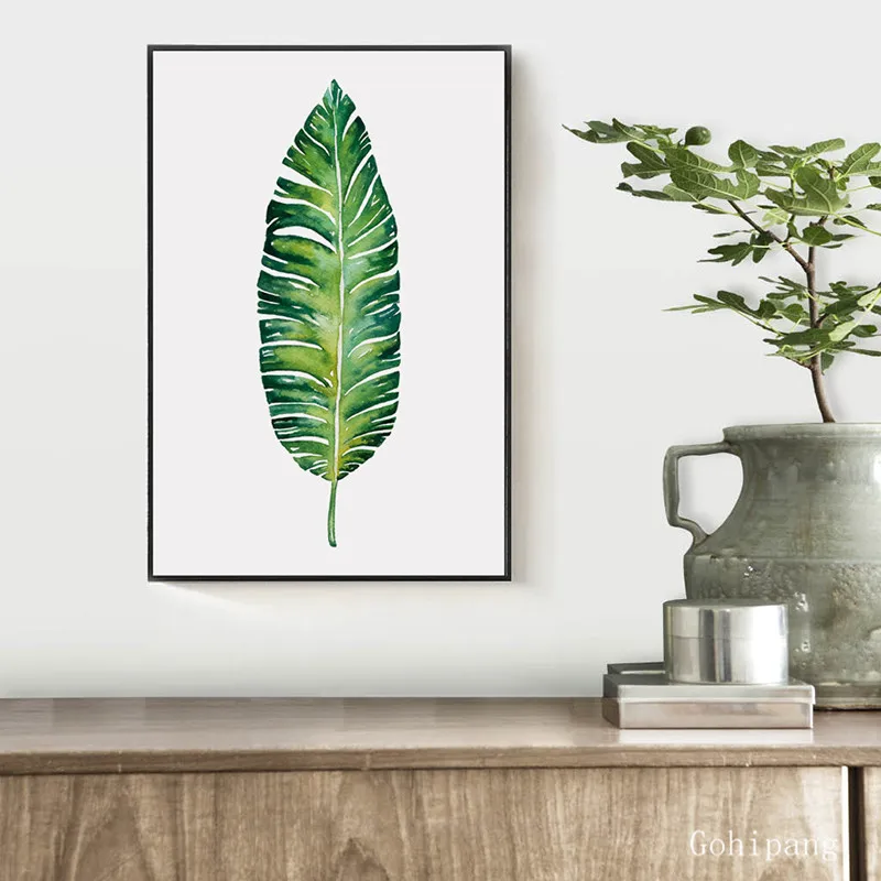 Modern-Simple-Watercolor-Big-Leaf-Plant-Leaf-Canvas-Painting-Art-Print-Poster-Picture-Mural-Elegant-Home (3)