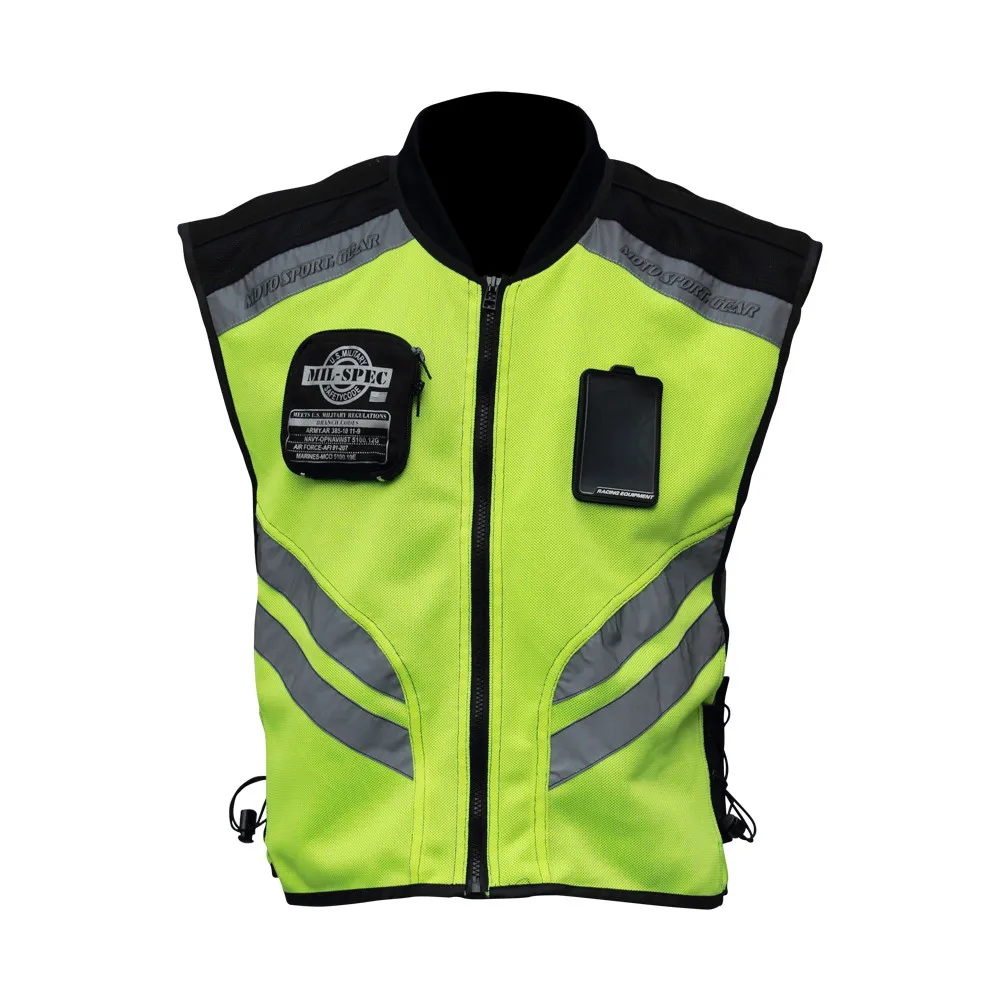 Езда племя мото Светоотражающая куртка мотоцикл Безопасный Жилет Предупреждение высокая видимость жилет команда униформа JK-22 - Цвет: Зеленый