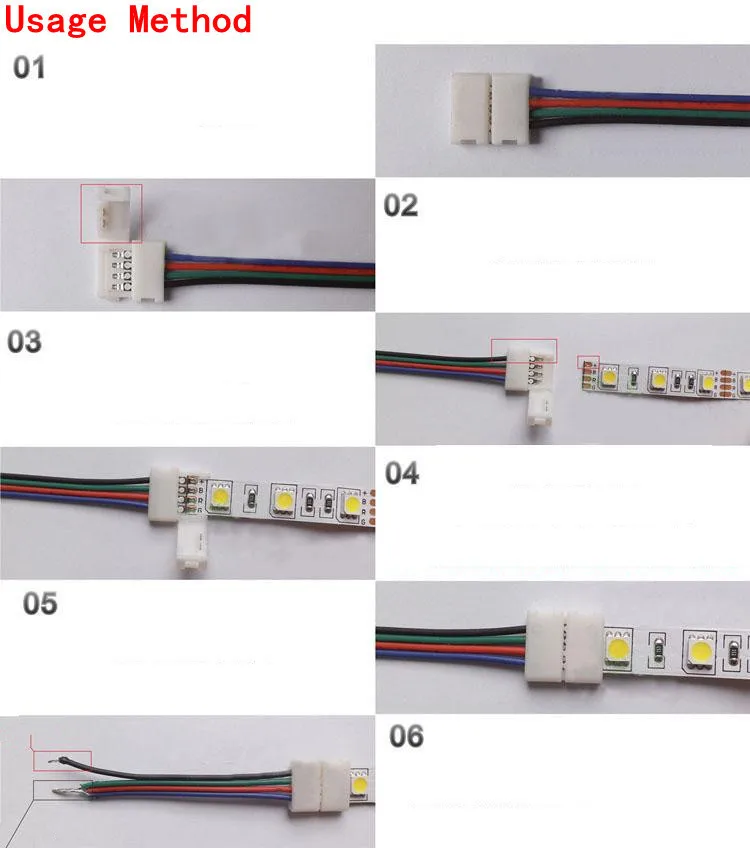 RGB 5050 Светодиодные ленты Разъем нет необходимости пайки(универсального использования