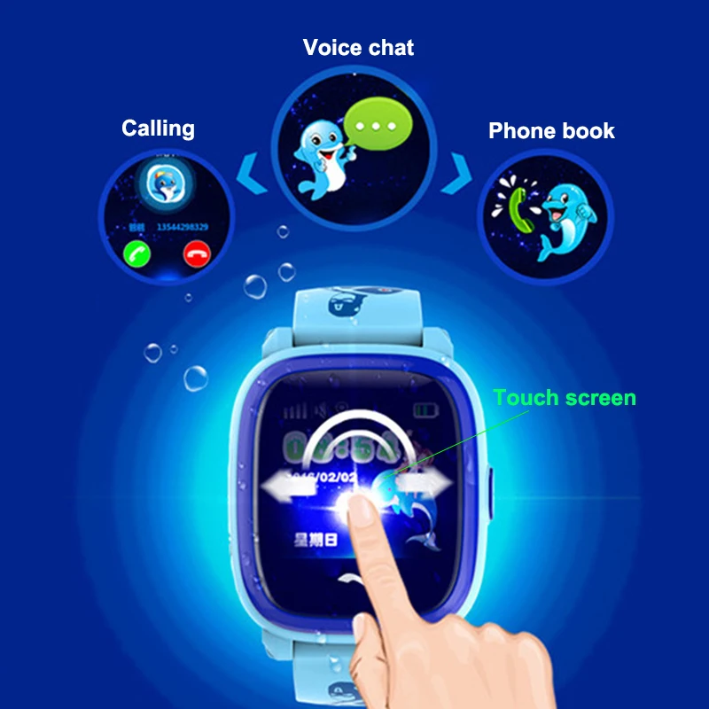 Водонепроницаемый gps смарт детские часы телефон DF25 SOS расположение вызова для детей плавать Смарт часы анти-потеря монитор pk Q50 Q90 Q100