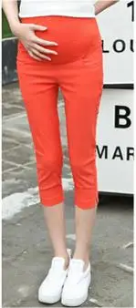 Материнство брюки леггинсы брюки рода летом носить тонкие верхней одежды держатель карандаш живота брюки ноги досуг летние брюки - Цвет: 3 orange