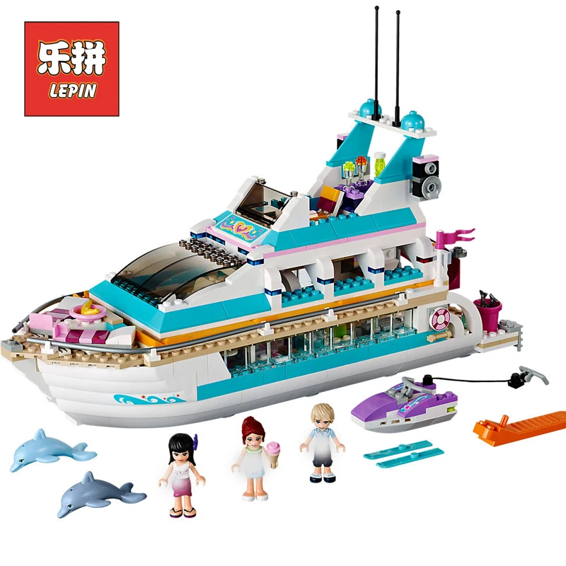 

Lepin 01044 Friends Girl Series Dolphin Cruiser Set Model Building Blocks Bricks Children Educational Toy Christmas Gift 41015