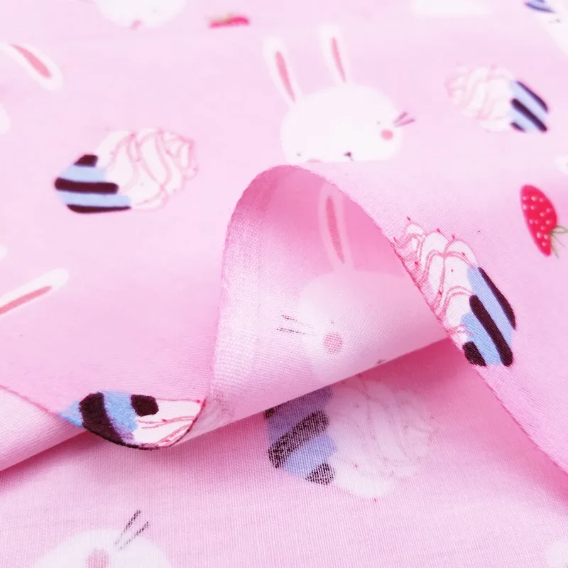 Детский хлопковый саржевый тканевый пэчворк ручной работы DIY швейный материал для стеганых изделий милый кролик ткань для детского постельного белья одеяло платья
