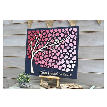

Rustic Wedding Guest Book Tree Personalized Couple Names & Date, Custom 3D Guest Book Ideas, Alternative Love Birds Guestbook