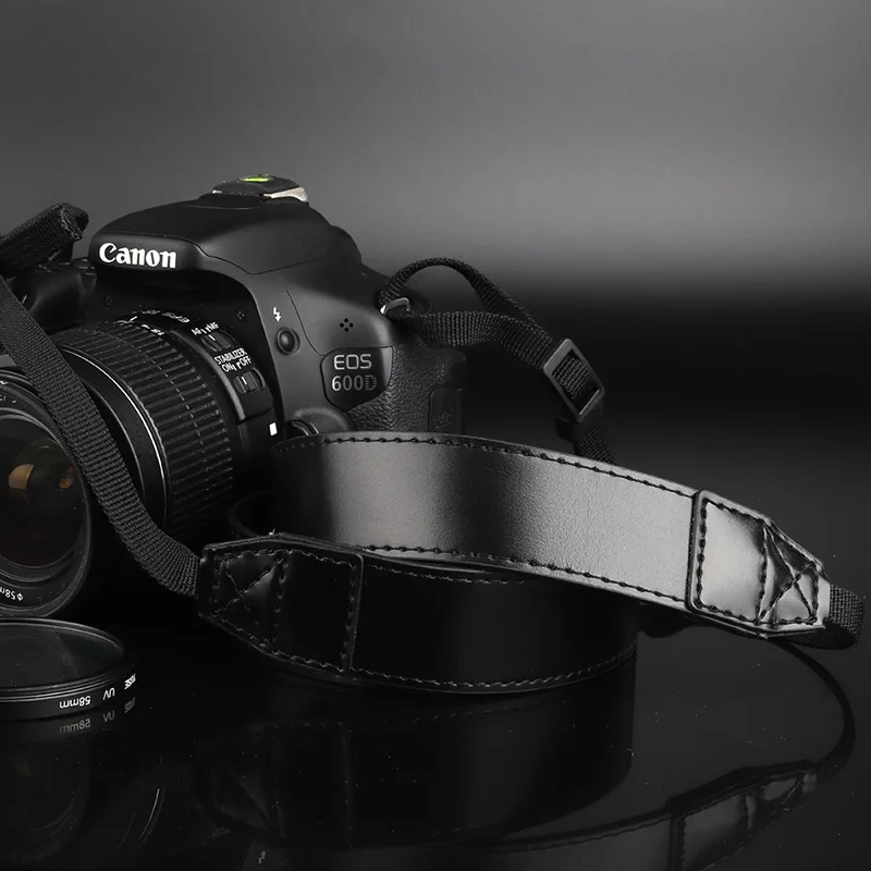 Из искусственной кожи DSLR Плечевой Ремень для камеры для цифрового фотоаппарата Panasonic Lumix FZ85 FZ83 FZ82 FZ80 DC-FZ85 DC-FZ83 DC-FZ82 DC-FZ80 GX85 GX80 FZ2000 - Цвет: Black