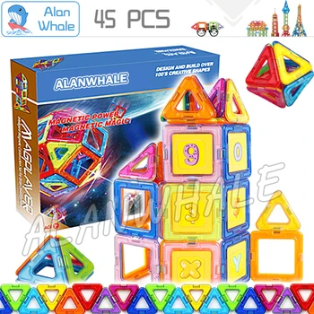 

45pcs/Set Magnetic Bricks 3D Plastic Creative Bricks Construction Model Building Blocks Kits Learning Education Toys