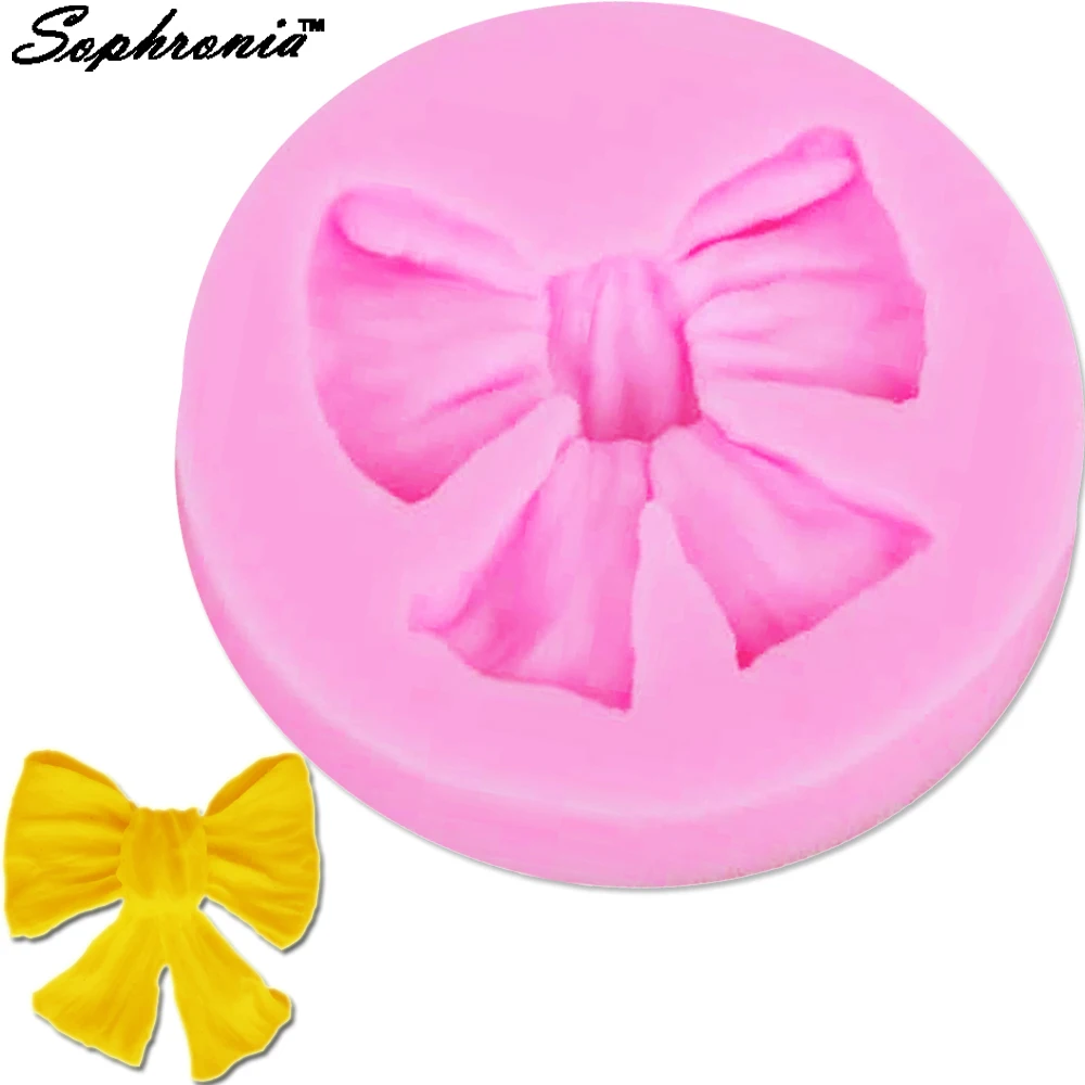 

Sophronia Butterfly Bow Knot Silicone Mold Chocolate Fondant Cake Decoration DIY Cake FDA Silicone Baking Tool f1222, 6*1.2cm