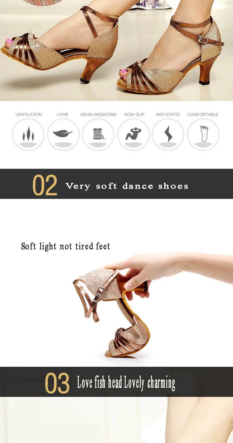 20161213_110302_014Party Ballroom Girl PU Sequins Latin dance shoes Flesh Sports Modern shoes for women Adult Aerobics Dancing Sneakers 1001 Coupon