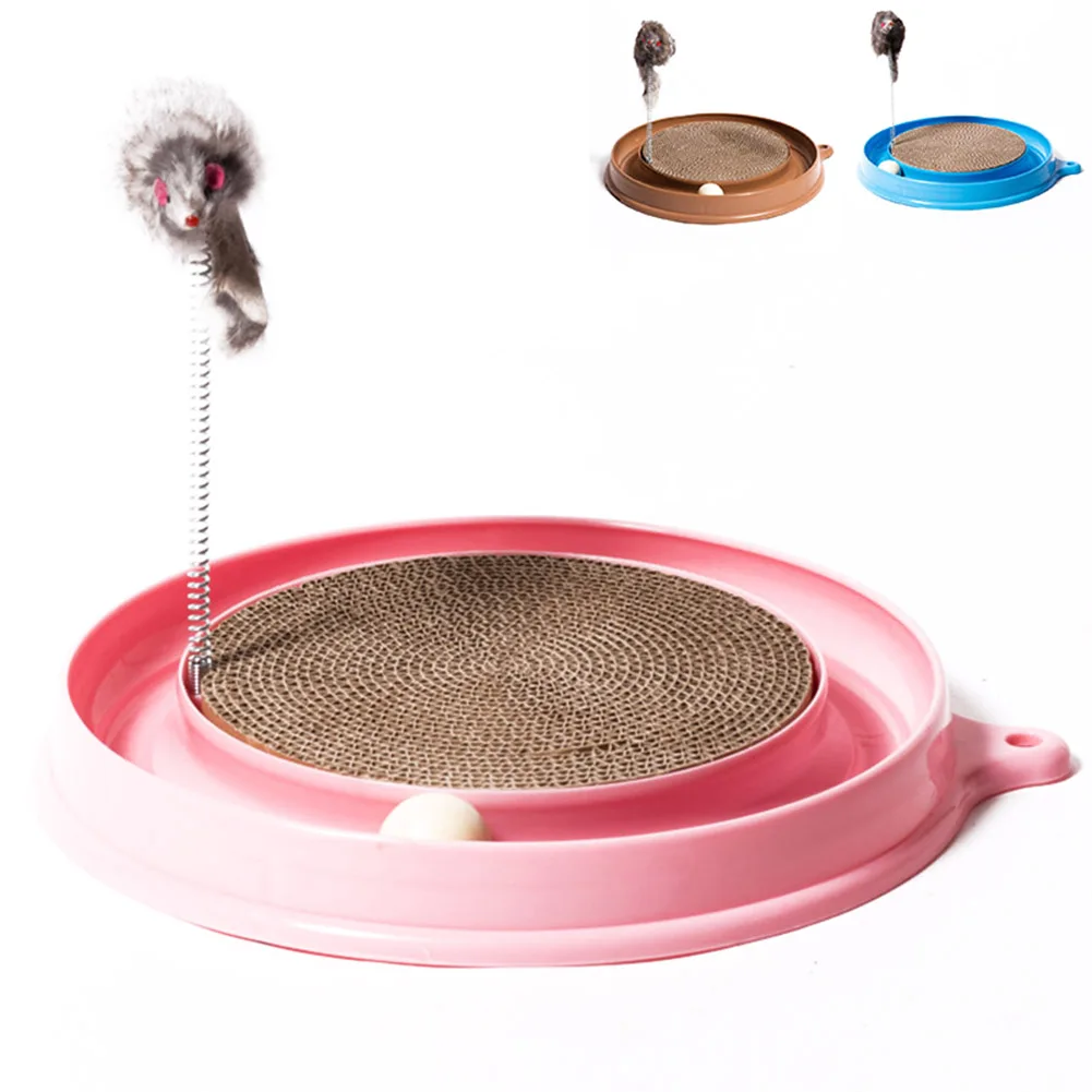 Cat Kitten Turbo Scratcher Scratching Pad Board Toy With Ball Mouse Training Play Fun Supplies 899