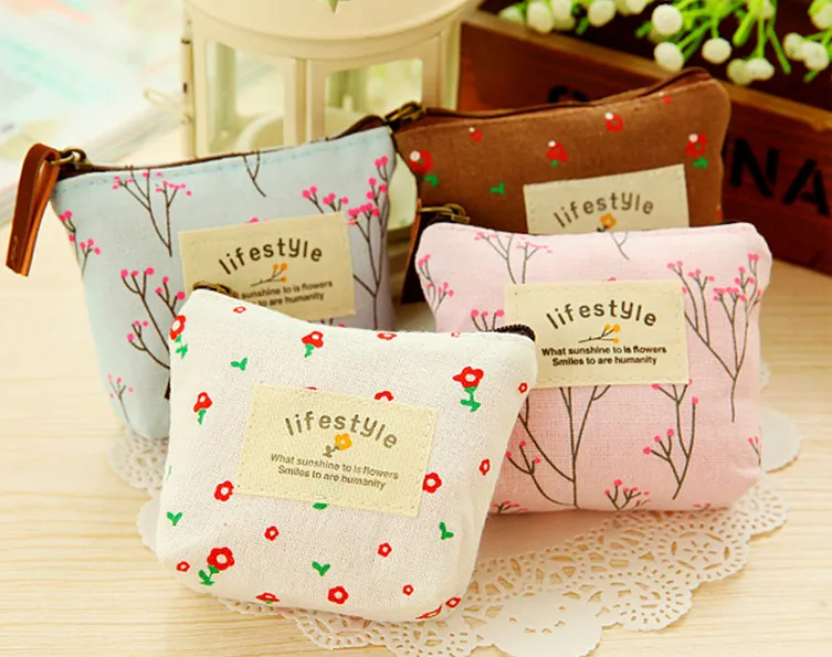 

2019 New Coin Bag Creative Flower Women Coin Purses Sweet Syle Key Ladies Wallets Canvas Girls Gift Purse for Women Small Purse