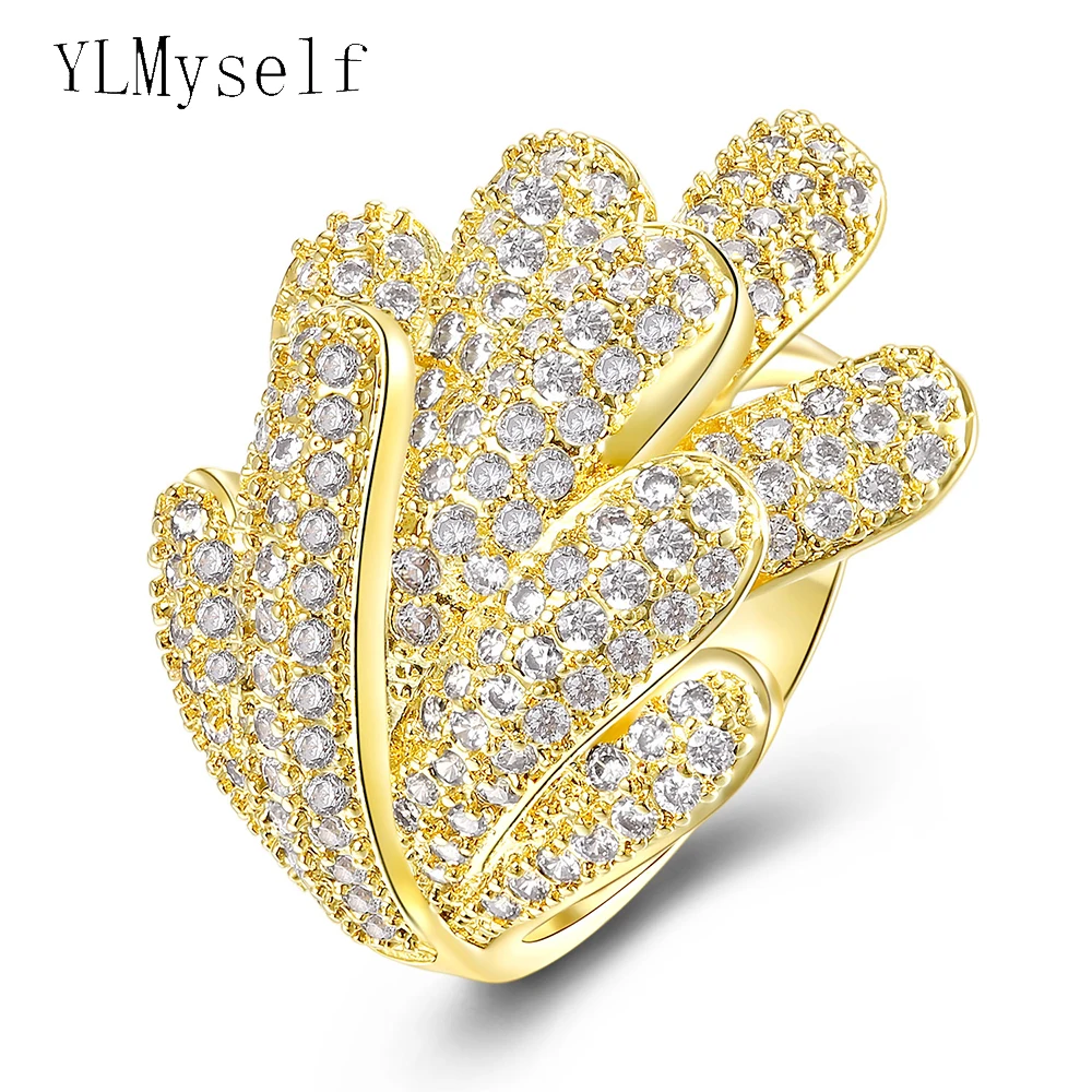 4 round with diamond sophisticated design gold plated ring for men - – Soni  Fashion®