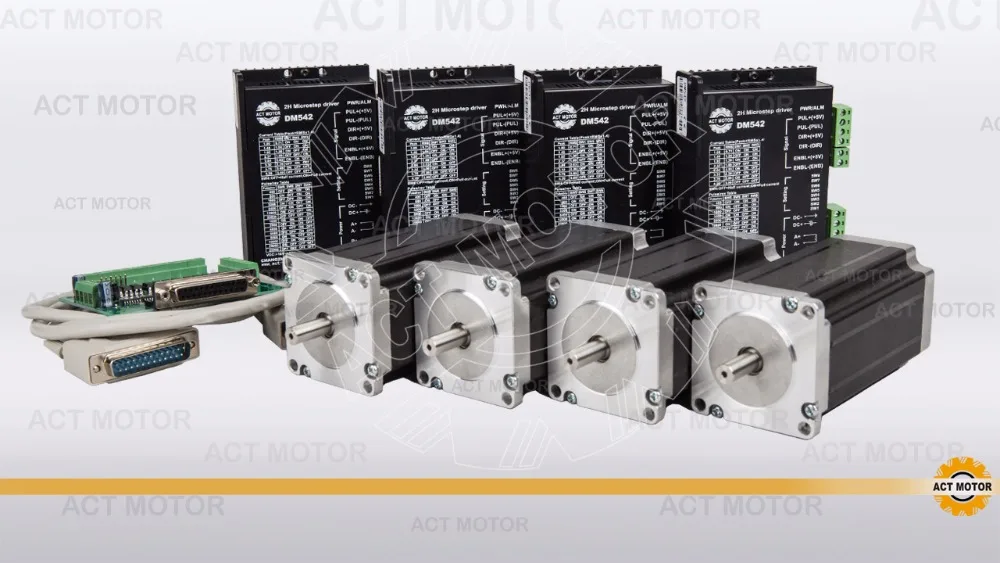 

4 axis SHAFT 8mm 23HS2442 Nema 23 Stepper Motor 4.2A,425oz & Driver with 4.2A , 128 Microstep Mill Control