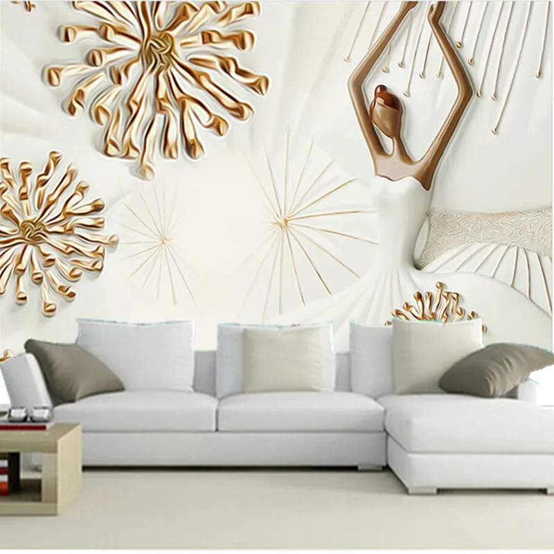The custom 3D murals stereo wallpaper ballet dancing girl papel de parede living room sofa TV wall bedroom paper | Обустройство дома