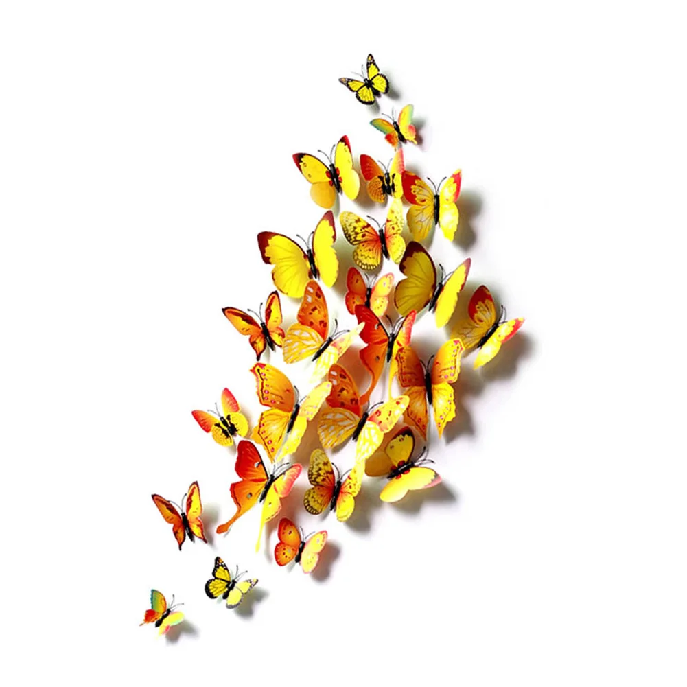 12Pcs/Set 3D Simulation Butterflies Wall Stickers Mix Sizes Kids Room Art Decal Decoration For Door Window Refrigerator LXY9 12Pcs/Set 3D Simulation Butterflies Wall Stickers Mix Sizes Kids Room Art Decal Decoration For Door Window Refrigerator LXY9