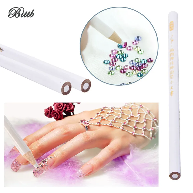

Bittb 3Pcs Nail Decoration Gem Picker Tool White Wax Pencil For Picking Up Nail Rhinestones Nail Art Diamond Picker Pen Kits
