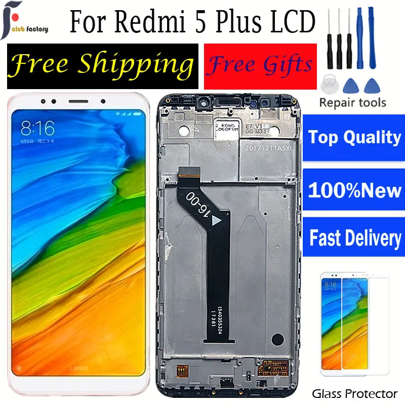

LCD For Xiaomi Redmi 5 Plus LCD Display With Frame+Touch Screen For Redmi 5 Plus Display LCD Screen 2160*1080 IPS
