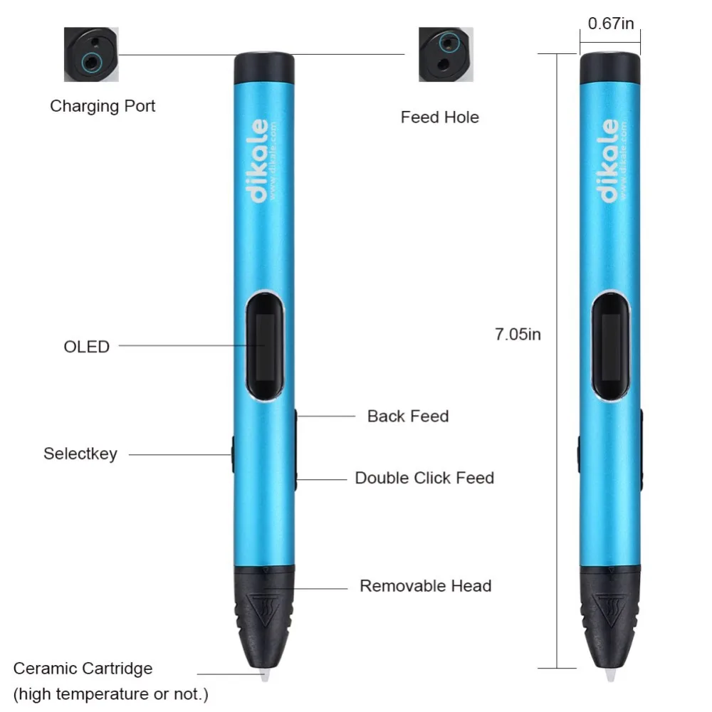 Dikale 3D печать Ручка 3-го поколения 3D принтер Ручка 9 м PLA нити для детей и взрослых творческие образования игрушка подарок
