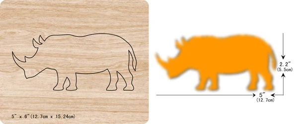 Новая деревянная штамповка rhinoceros для скрапбукинга разных размеров V-1719