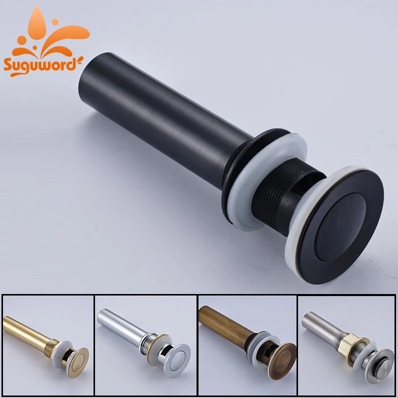 

Bathroom Pop Up Drain Basin Tap Sink Drain Waste With Overflow 5 Color for Choose