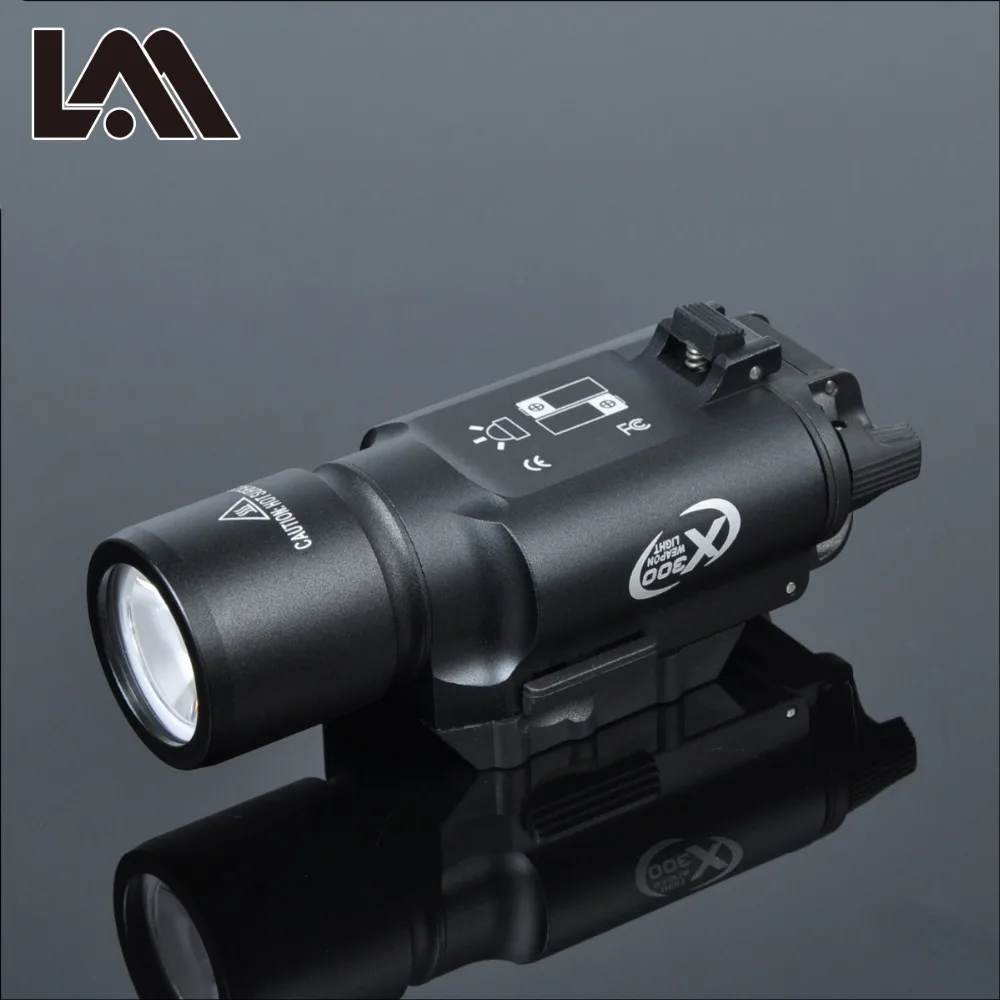 

Tactical X300 Flashlight Weapon Light Pistol Gun Lanterna Rifle With 20mm Picatinny Weaver Rail Mount for Hunting Streamlight