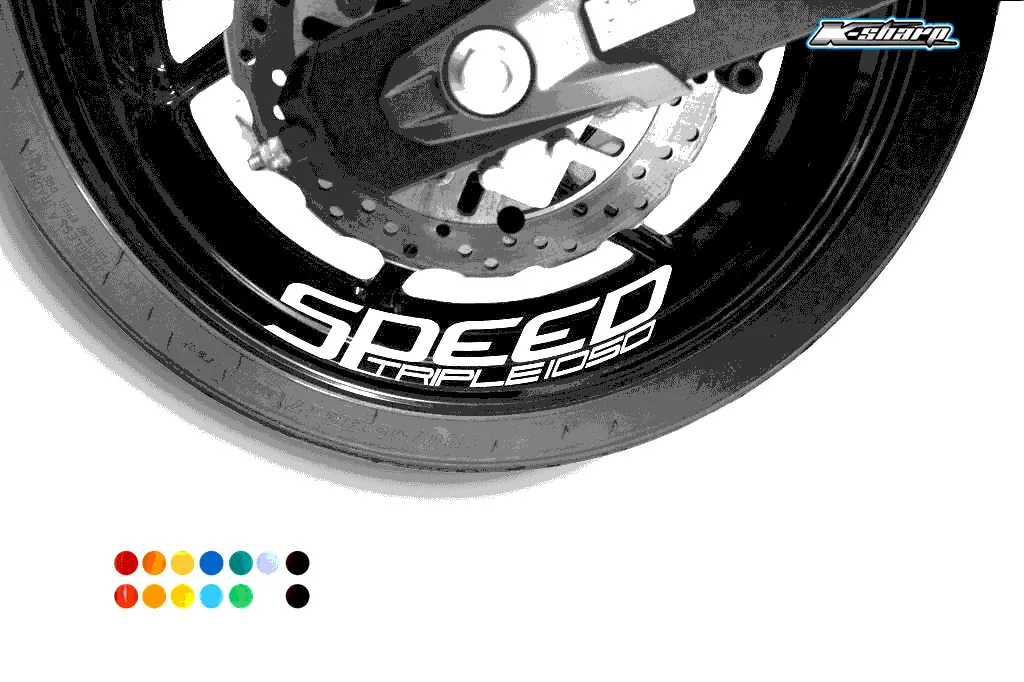 

8 X custon inner rim decals wheel reflective Stickers stripes FIT SPEED TRIPLE 1050