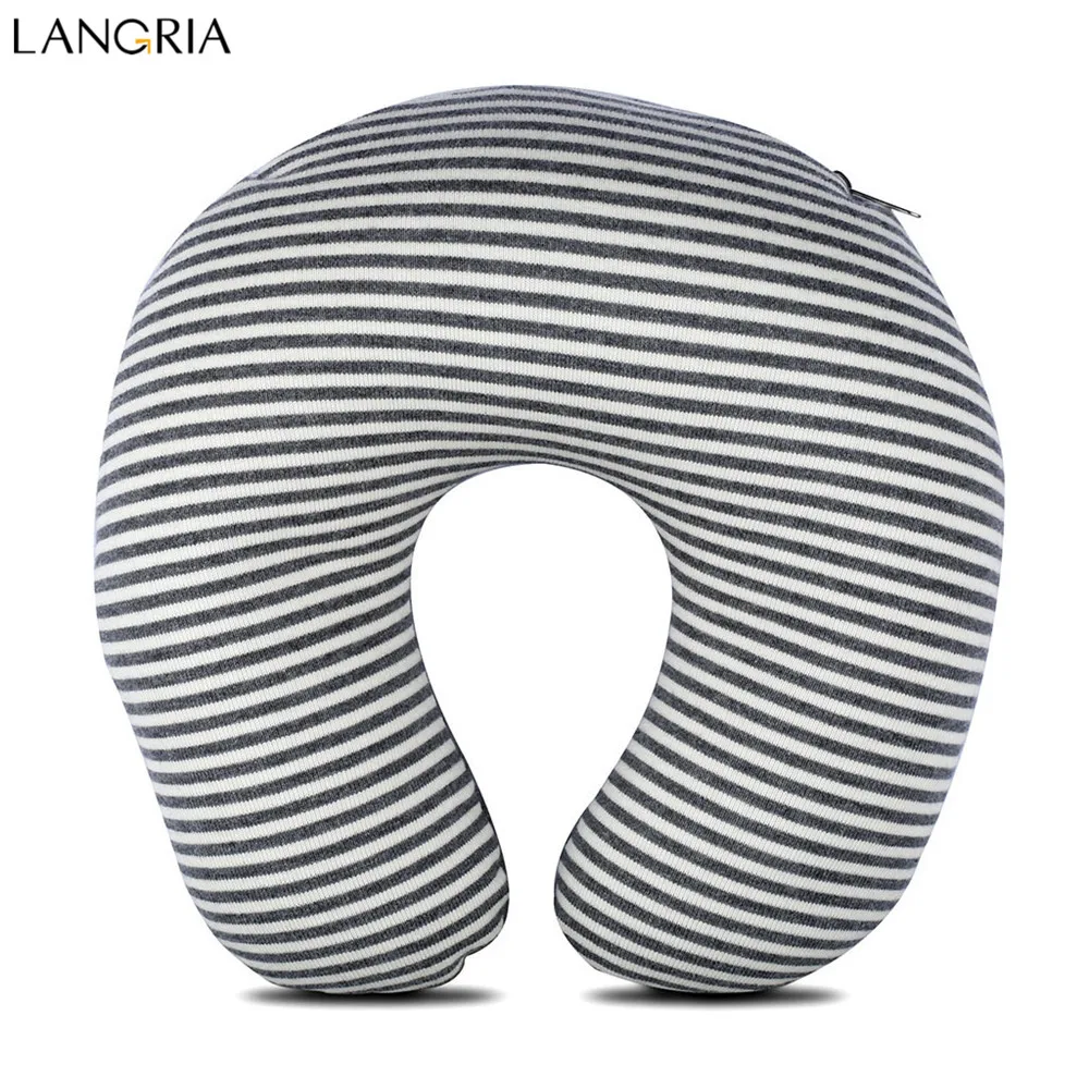 LANGRIA U Shaped Slow Rebound Memory Foam Pillow Travel Neck Pillows