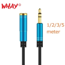 WhaY 3,5 мм Jack аудиоудлинитель кабель наушников удлинитель мужчин и женщин для компьютера портативных ПК MP3 телефон AUX удлинитель