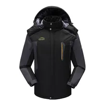 Лоскутное плотным ворсом зимние парки мужские пальто с капюшоном мужские пальто теплая верхняя одежда стенд воротник ветровка L-7XL Большие размеры