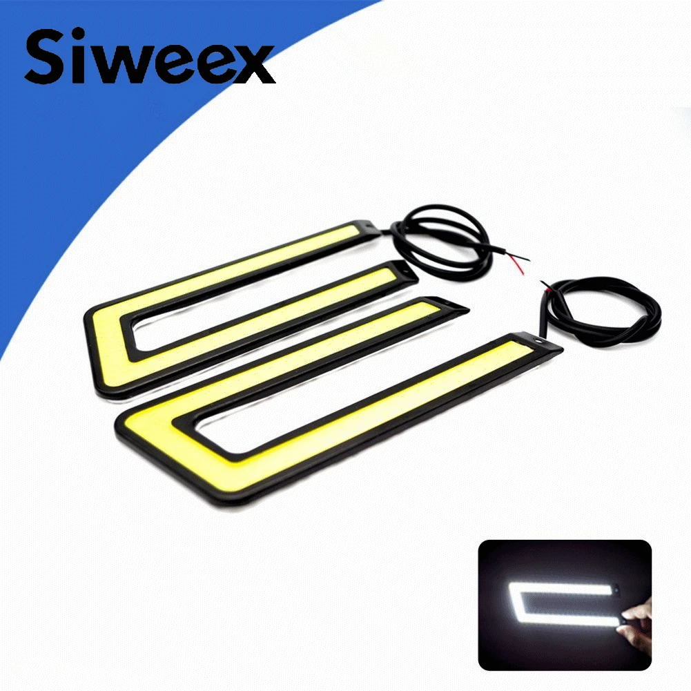 

2pcs New U type COB LED Fog Driving Light Waterproof Daytime Running Light modified lamp waterproof DC 12V White