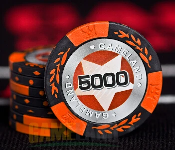 Супер дело! 14г фишки для покер 40*3.4мм Предназначен для русский казино- микросхем покера фишки- набор для покера нет деноминация - Цвет: 5000 10 pcs