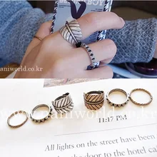 weet Fresh Leaves Ring Finger Ring Women Leaf Quality Metal Fashion Rings bohemian leaves circle finger ring