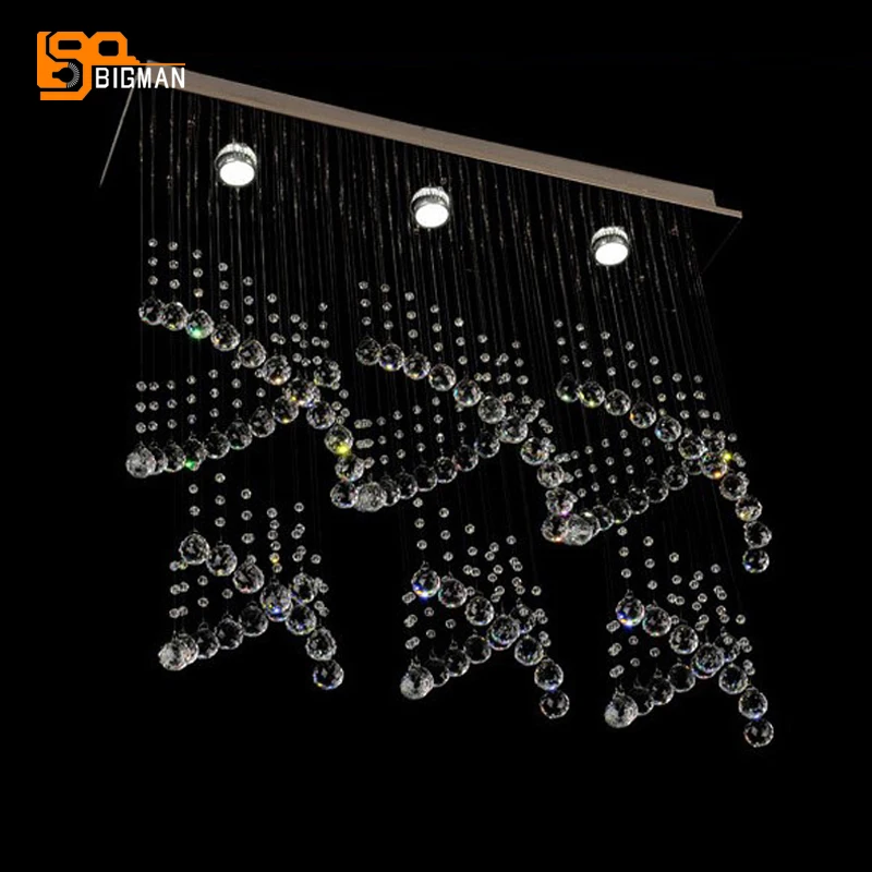 

new contemporary lighting chandelier crystal lamp length 750mm lustre LED dinning room light fixtures