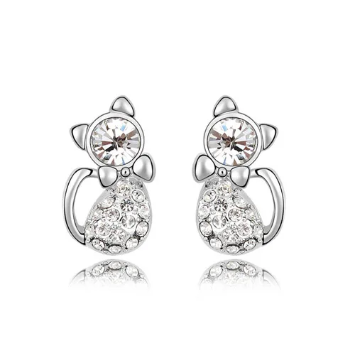 Милые романтические серьги гвоздики в виде кота клипсы для ушей модные ювелирные