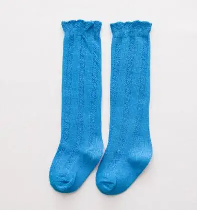 Милые Мягкий хлопок Обувь для девочек Обувь для мальчиков носки кружевные манжеты Дизайн детские носки в Корейском стиле для мальчиков школьного возраста/Обувь для девочек Гольфы от 0 до 9 т - Цвет: blue
