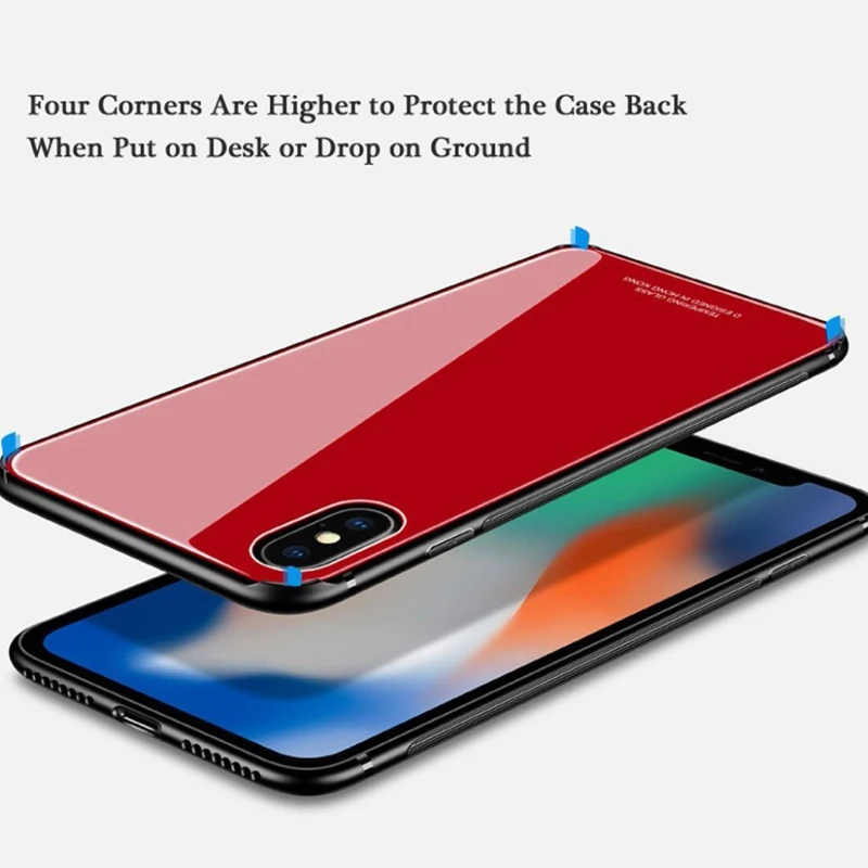 Cubierta de vidrio templado para iPhone X 7 7 6 6 s Plus 8 Plus caso de Coque para iPhone xs Max Xr 5S 5 caso además de caso de teléfono iPhone Fundas