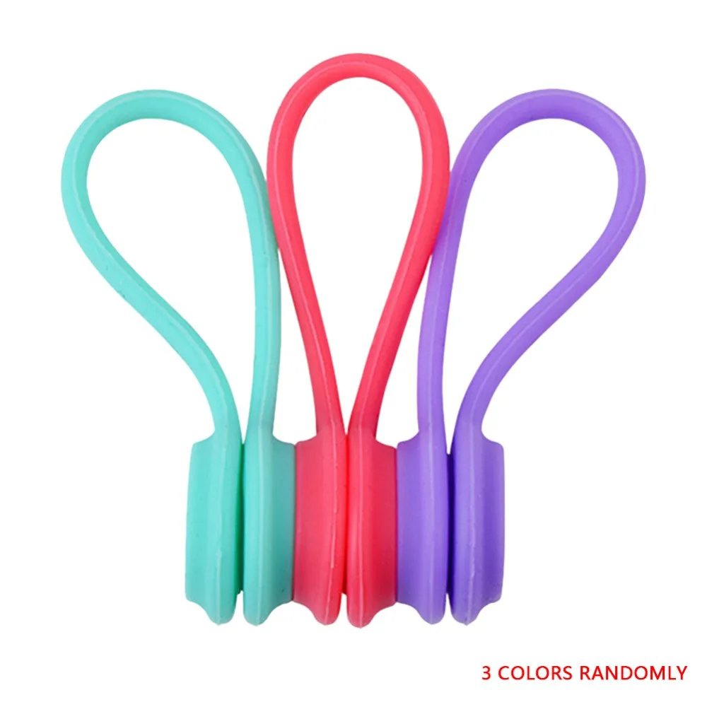 

3 Pcs Fashionable Hot Multi Functional Magnet Earphone Cord Winder Cable Random Color Holder Organizer Clips Big Sales