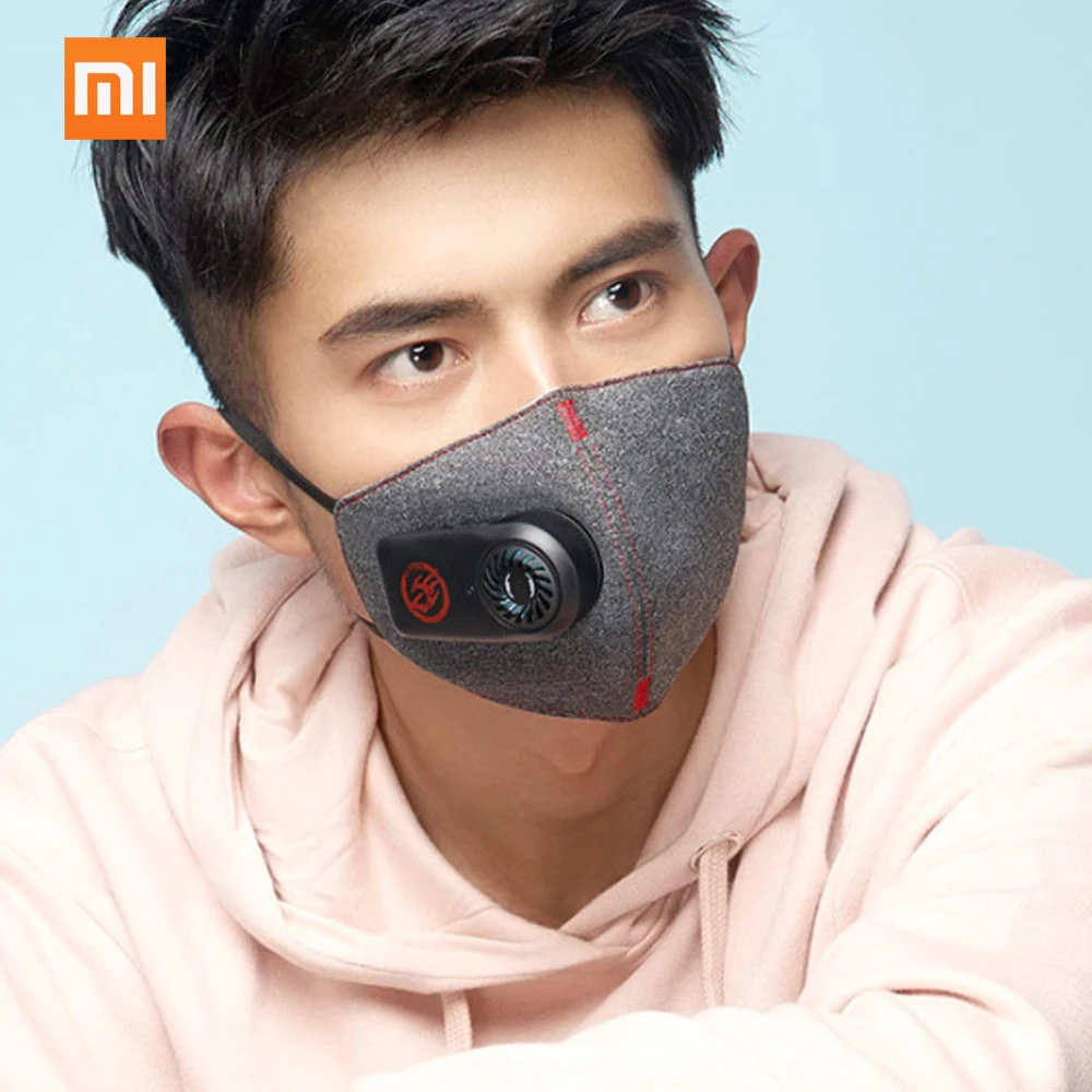 

Newest Xiaomi Purely Anti-Pollution Air Mask with PM2.5 550mAh Battreies Rechargeable Filter with Fan for Sport For Man Women